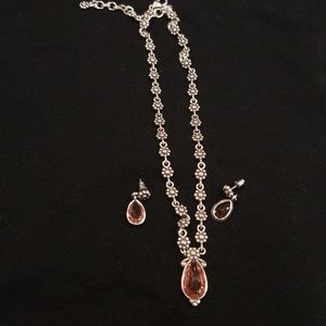 Lovely pink matching necklace and earrings